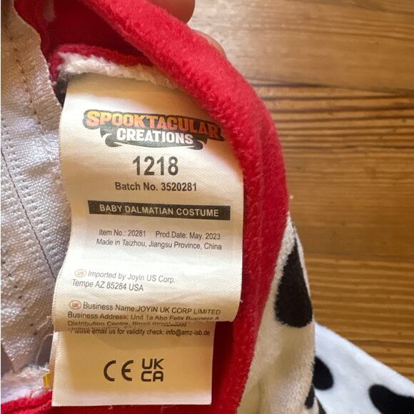 Disney 101 Dalmatians white black spotted dog red collar costume SIZE 12-18M - Picture 4 of 6